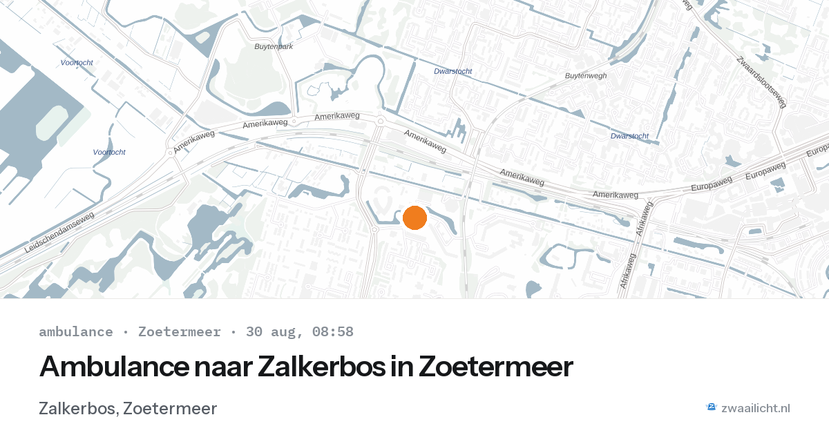Ambulance naar Zalkerbos in Zoetermeer — 30 aug 2026