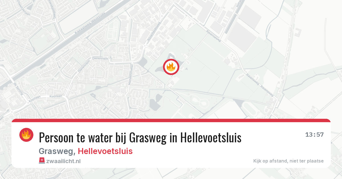 Persoon te water bij Grasweg in Hellevoetsluis — 16 mrt 2026
