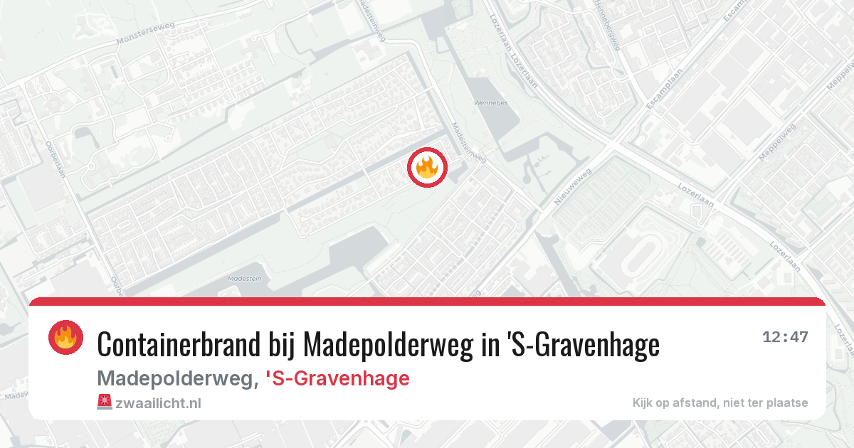 Containerbrand bij Madepolderweg in 'S-Gravenhage — 6 jul 2026