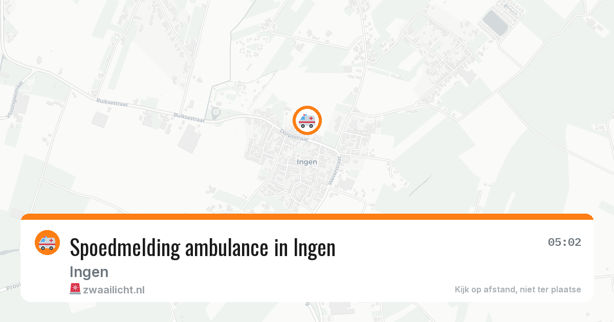 Spoedmelding ambulance in Ingen — 27 apr 2026