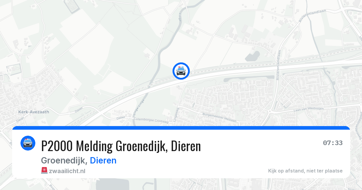 P2000 Melding Groenedijk, Dieren — 20 jun 2026