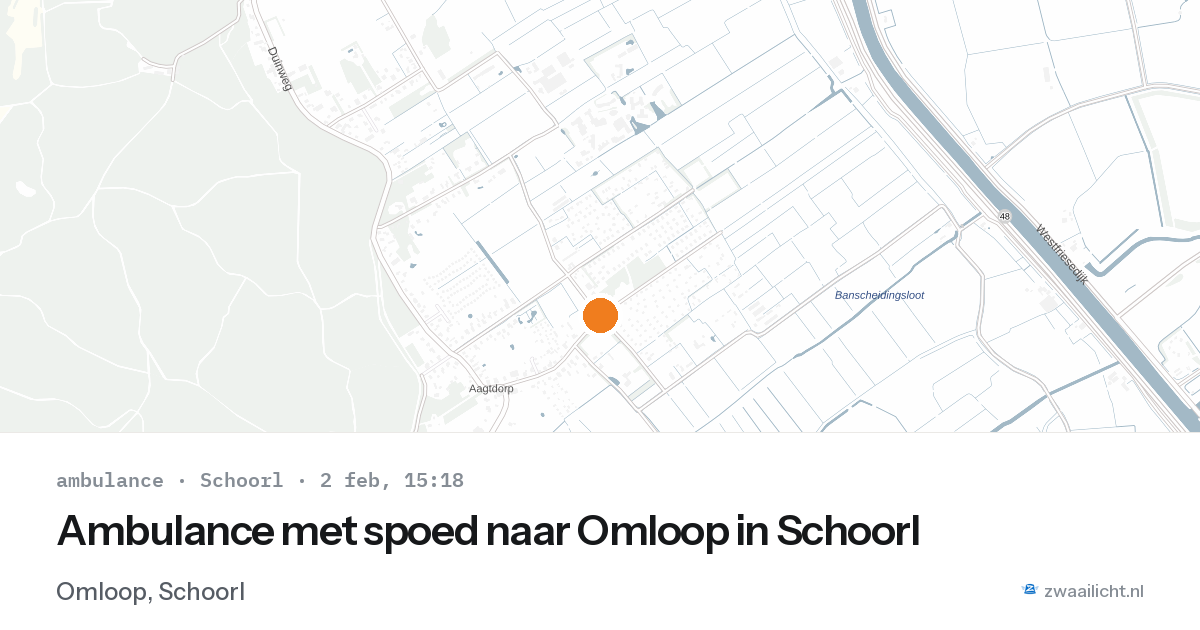 Ambulance met spoed naar Omloop in Schoorl — 2 feb 2026
