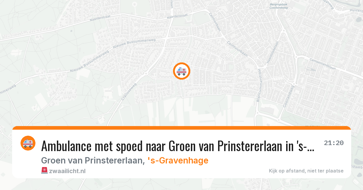 Ambulance met spoed naar Groen van Prinstererlaan in 's-Gravenhage — 20 mrt 2026