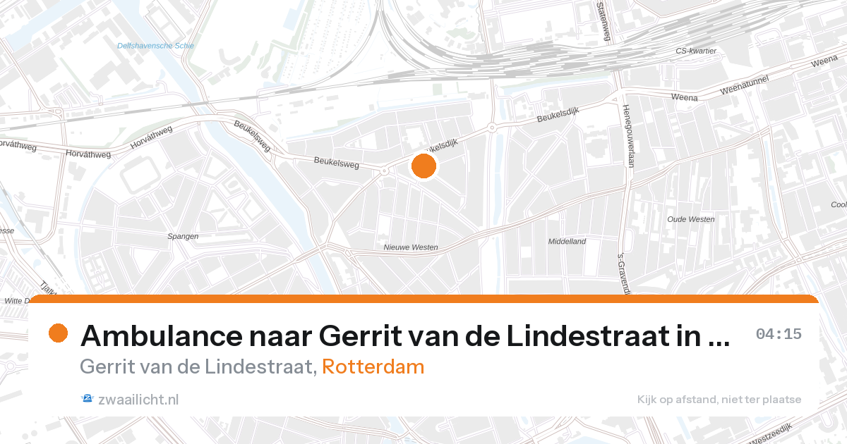 Ambulance naar Gerrit van de Lindestraat in Rotterdam — 27 aug 2026