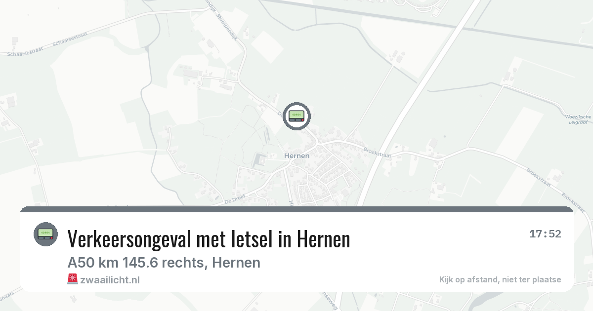 Verkeersongeval met letsel in Hernen — 7 aug 2026