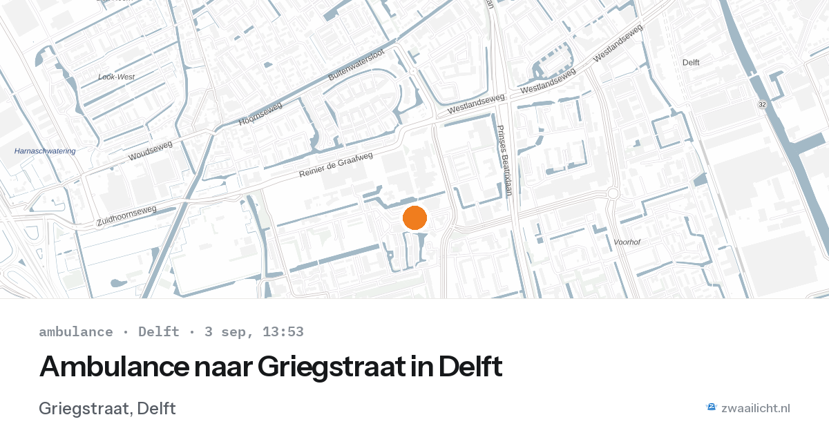 Ambulance naar Griegstraat in Delft — 3 sep 2026