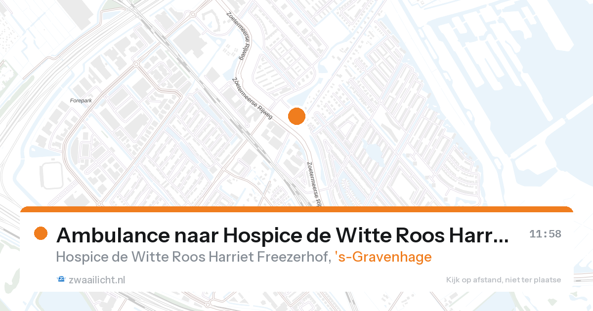 Ambulance naar Hospice de Witte Roos Harriet Freezerhof in 's-Gravenhage — 27 aug 2026