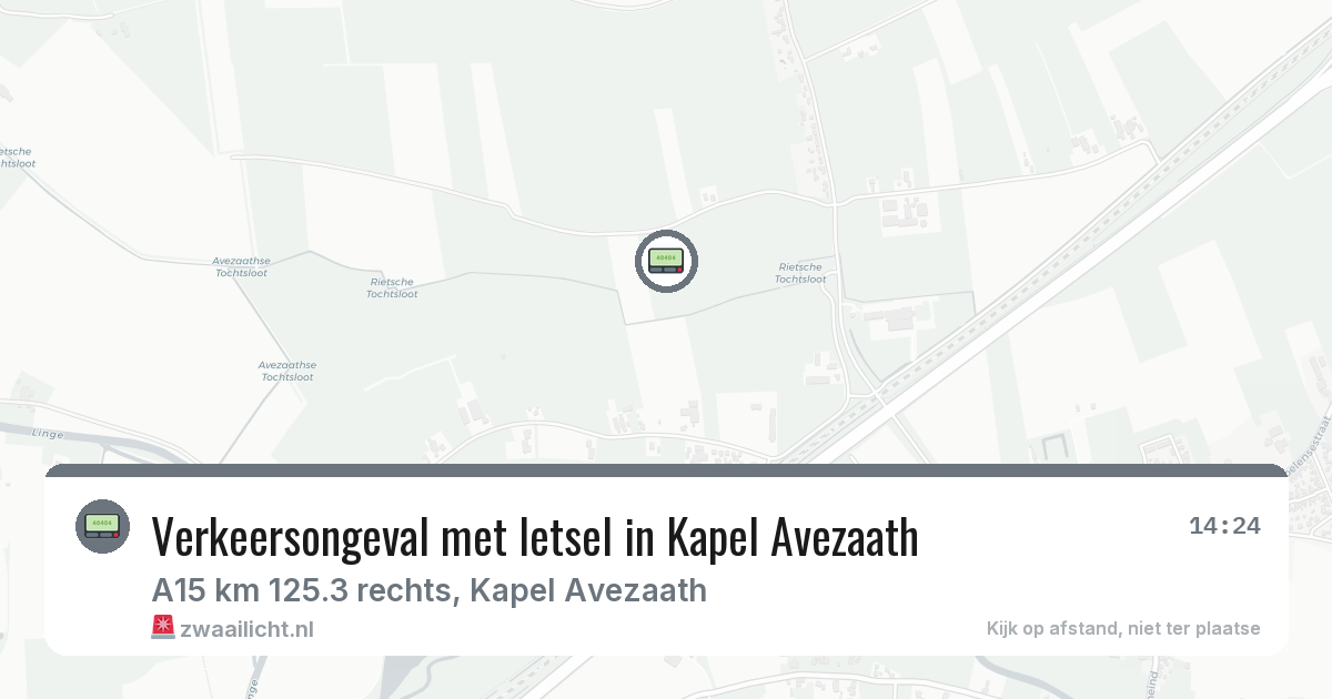 Verkeersongeval met letsel in Kapel Avezaath — 14 apr 2026
