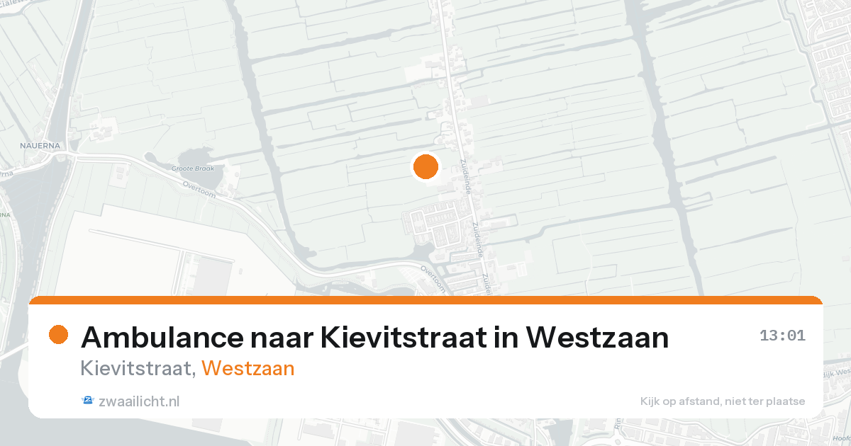 Ambulance naar Kievitstraat in Westzaan — 27 mei 2026