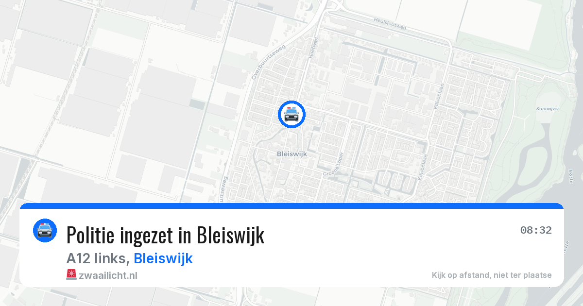 Politie ingezet in Bleiswijk — 24 jun 2026 | 🚨 Zwaailicht.nl