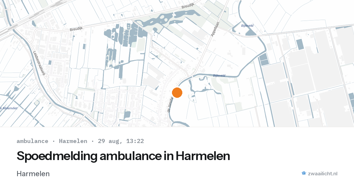 Spoedmelding ambulance in Harmelen — 29 aug 2026