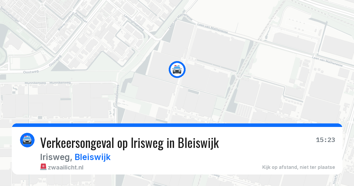 Verkeersongeval op Irisweg in Bleiswijk — 12 jul 2026