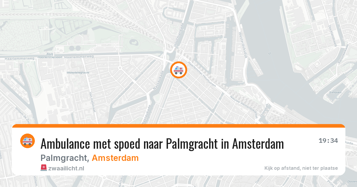 Ambulance met spoed naar Palmgracht in Amsterdam — 1 mei 2026
