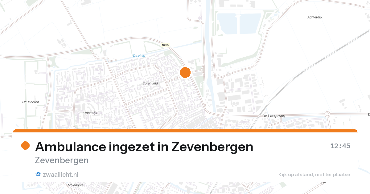 Ambulance ingezet in Zevenbergen — 27 aug 2026
