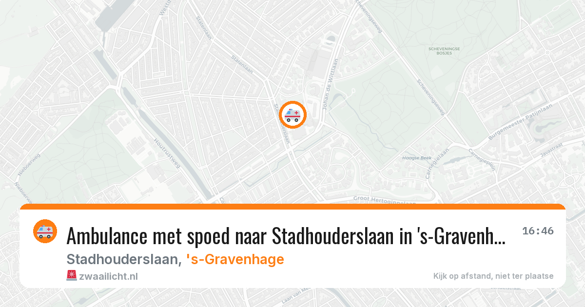 Ambulance met spoed naar Stadhouderslaan in 's-Gravenhage — 11 aug 2026