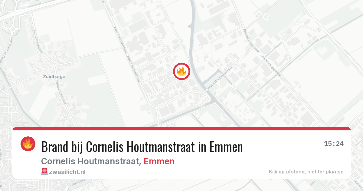 Brand bij Cornelis Houtmanstraat in Emmen — 4 jun 2026