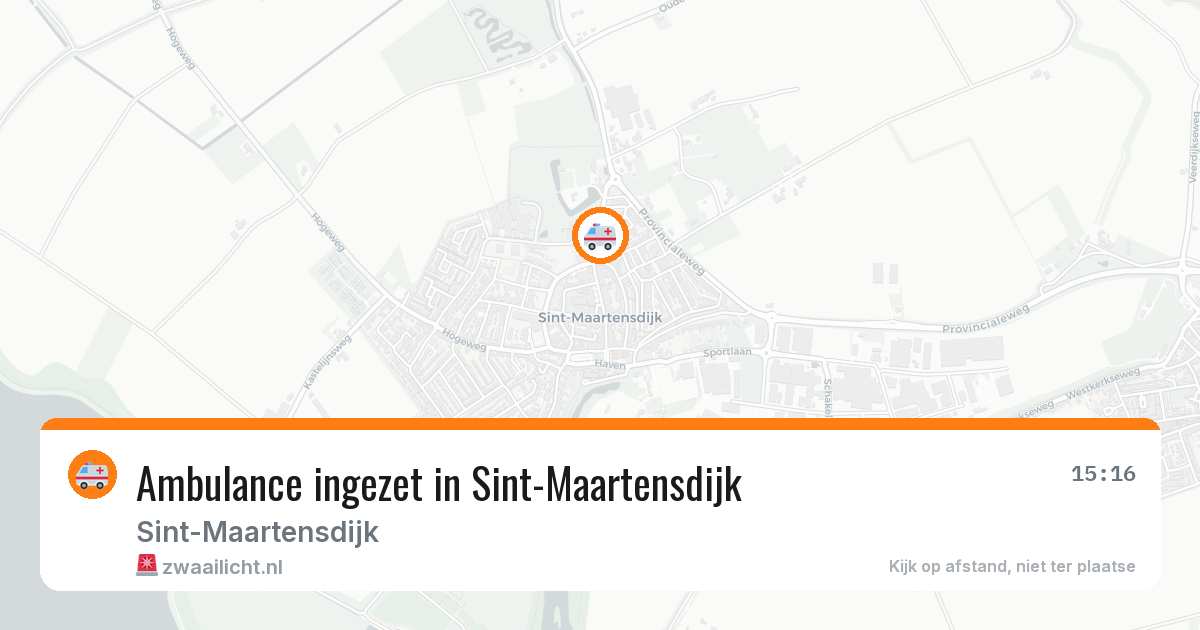 Ambulance ingezet in Sint-Maartensdijk — 2 aug 2026