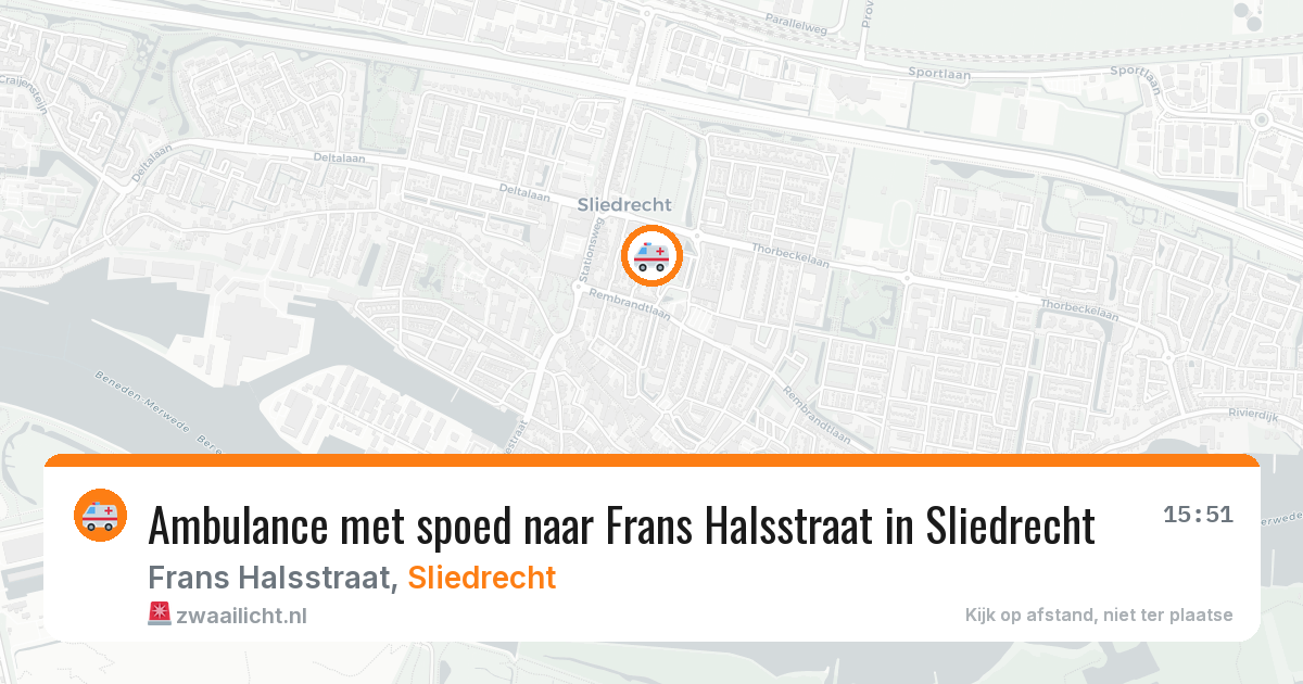 Ambulance met spoed naar Frans Halsstraat in Sliedrecht — 9 jun 2026