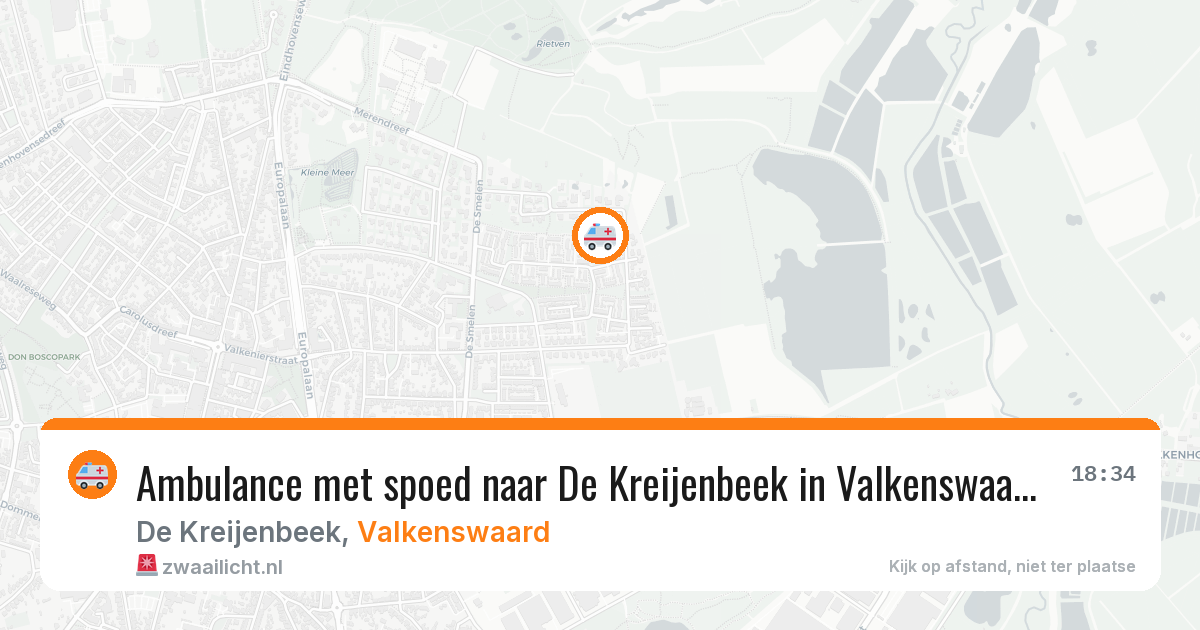 Ambulance met spoed naar De Kreijenbeek in Valkenswaard — 22 feb 2026
