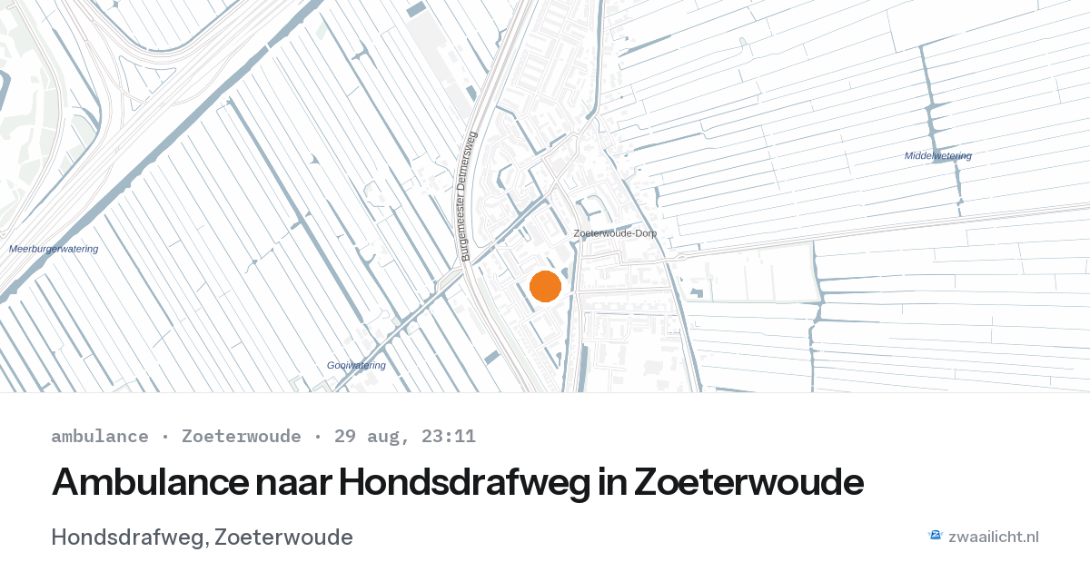 Ambulance naar Hondsdrafweg in Zoeterwoude — 29 aug 2026