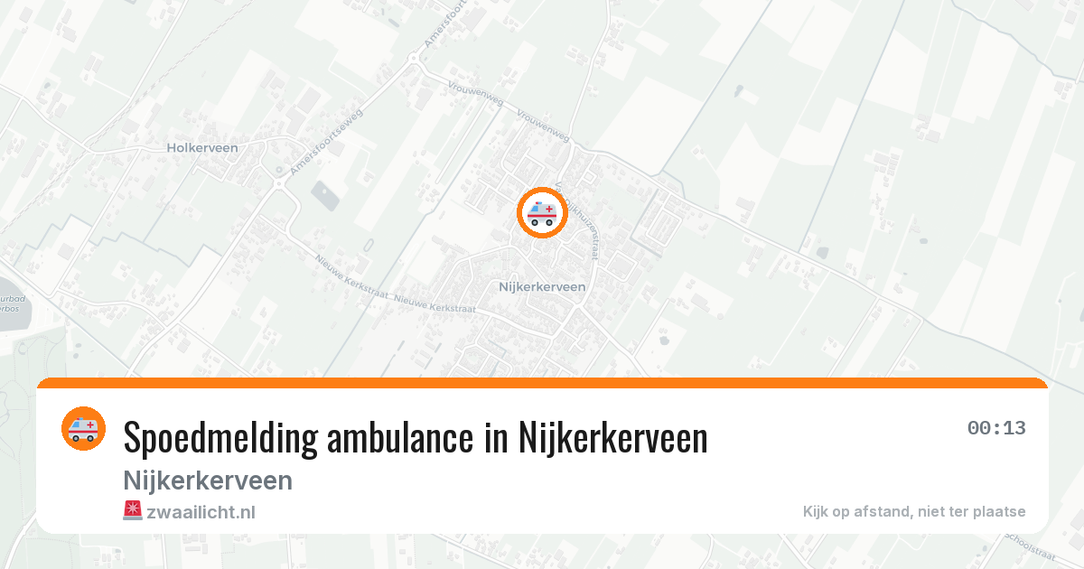 Spoedmelding ambulance in Nijkerkerveen — 31 jul 2026