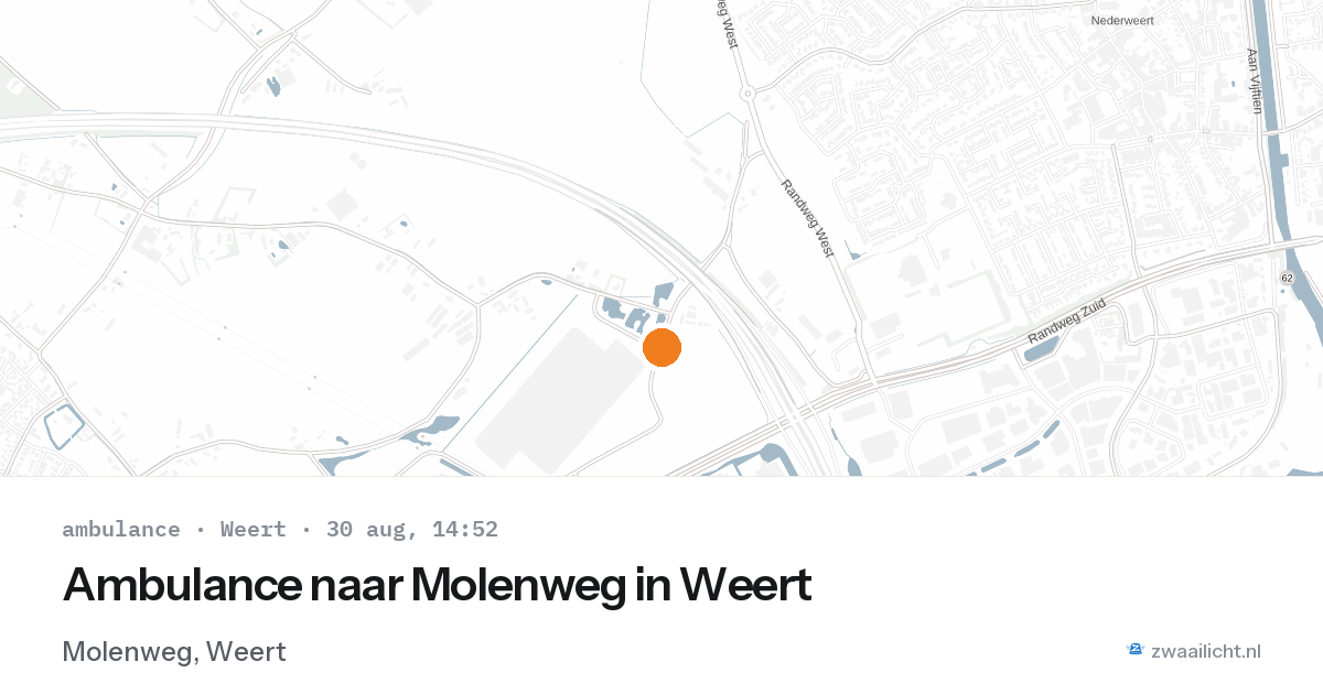 Ambulance naar Molenweg in Weert — 30 aug 2026