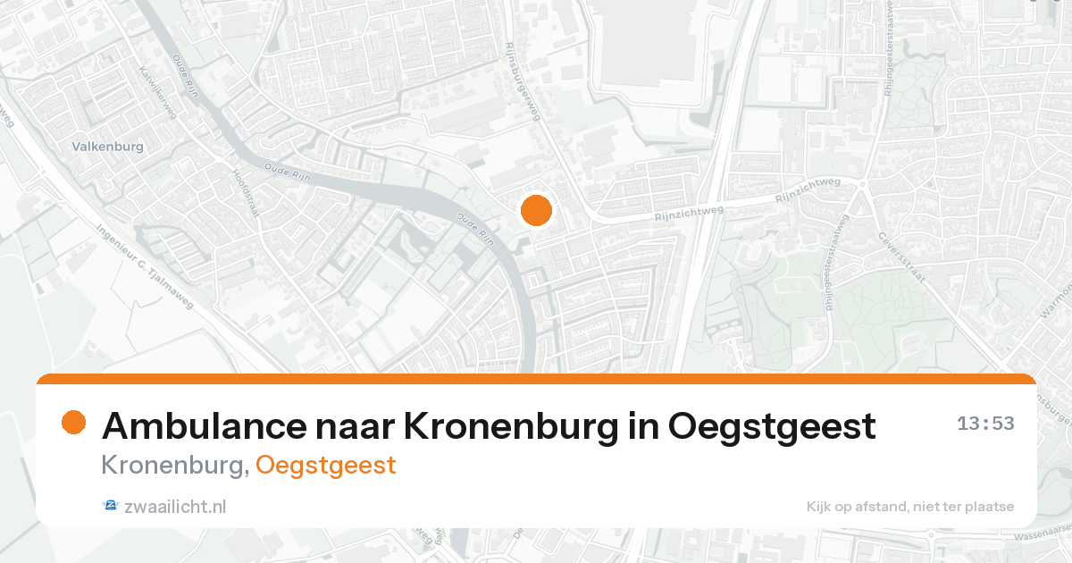Ambulance naar Kronenburg in Oegstgeest — 19 aug 2026
