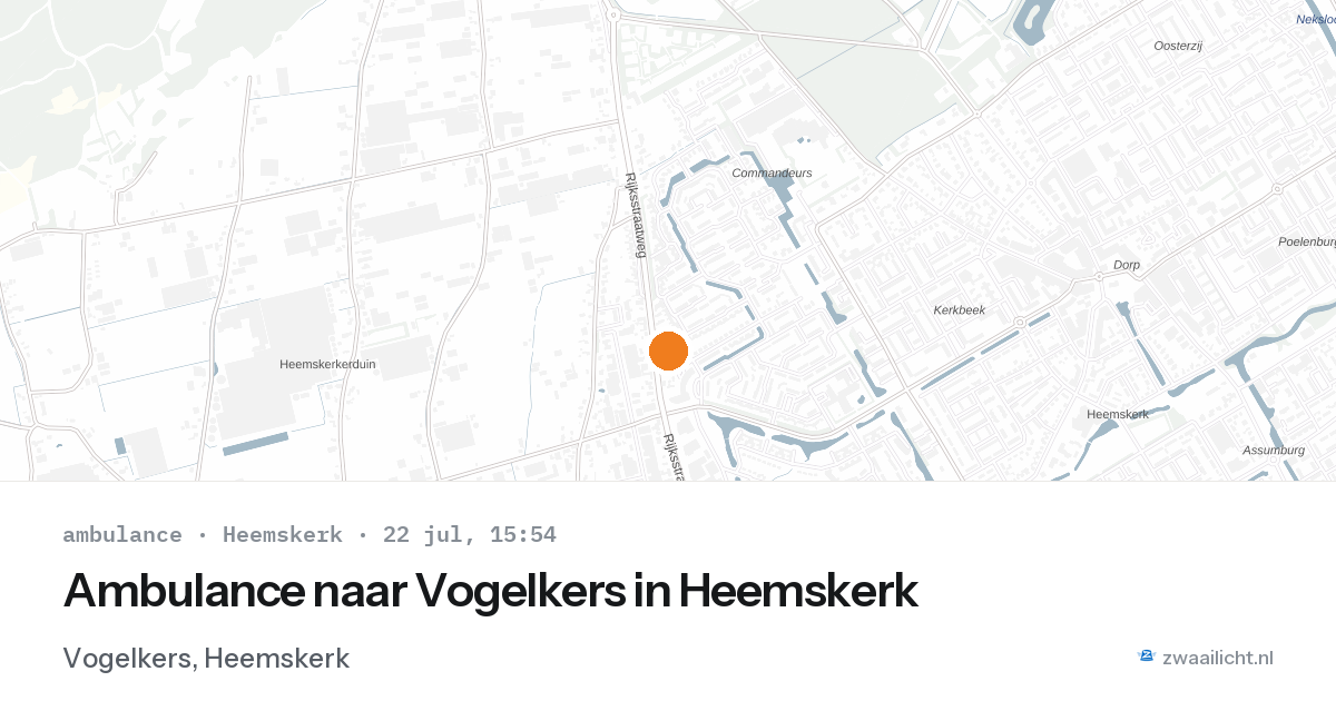 Ambulance naar Vogelkers in Heemskerk — 22 jul 2026