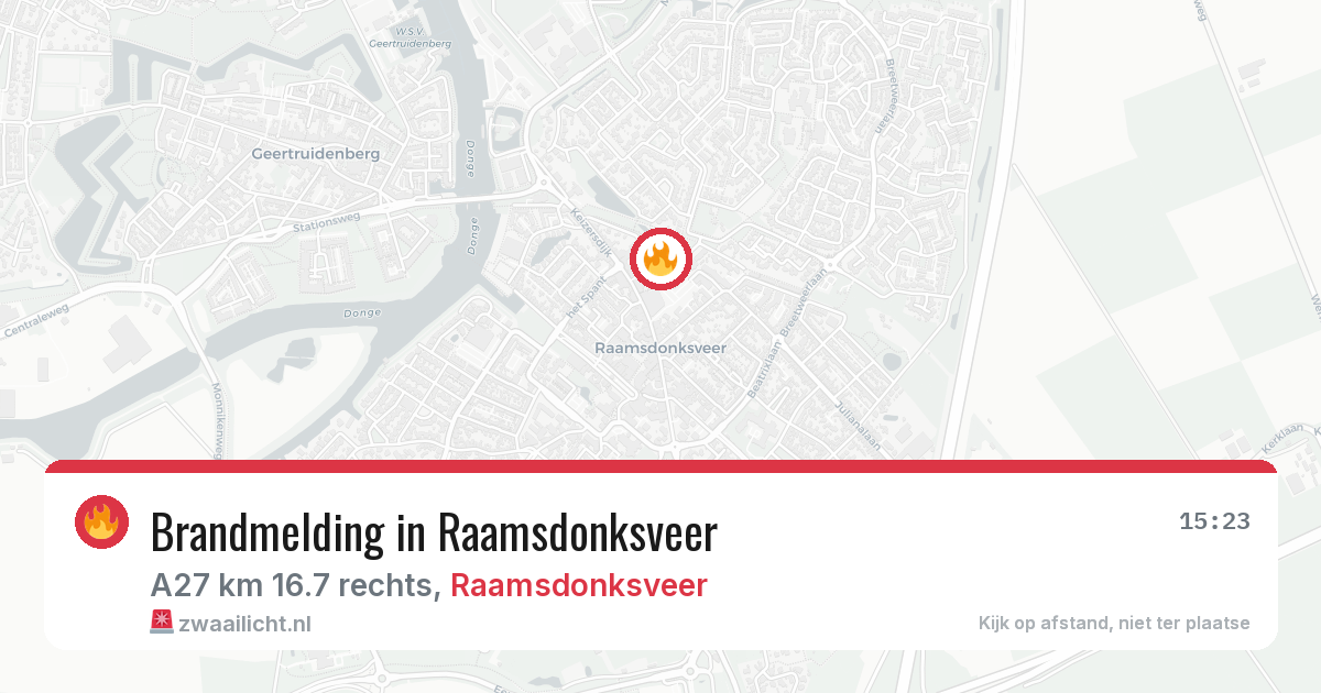 Brandmelding in Raamsdonksveer — 16 mrt 2026