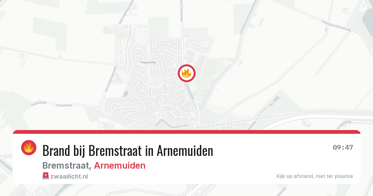 Brand bij Bremstraat in Arnemuiden — 4 jun 2026