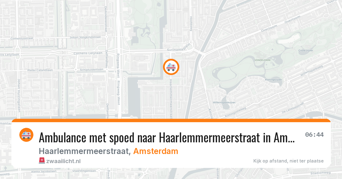 Ambulance met spoed naar Haarlemmermeerstraat in Amsterdam — 22 mrt 2026