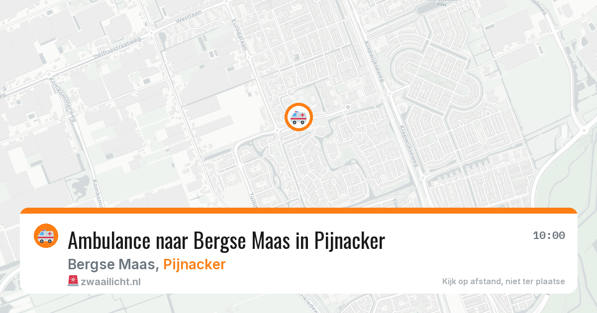 Ambulance naar Bergse Maas in Pijnacker — 13 aug 2026