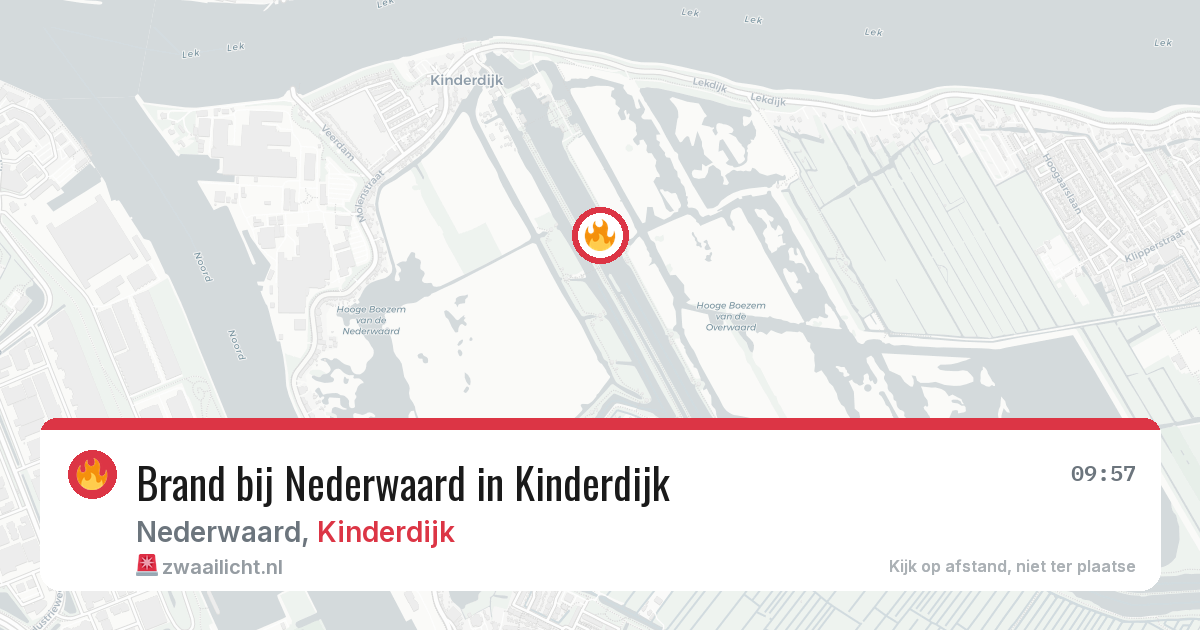 Brand bij Nederwaard in Kinderdijk — 12 jun 2026