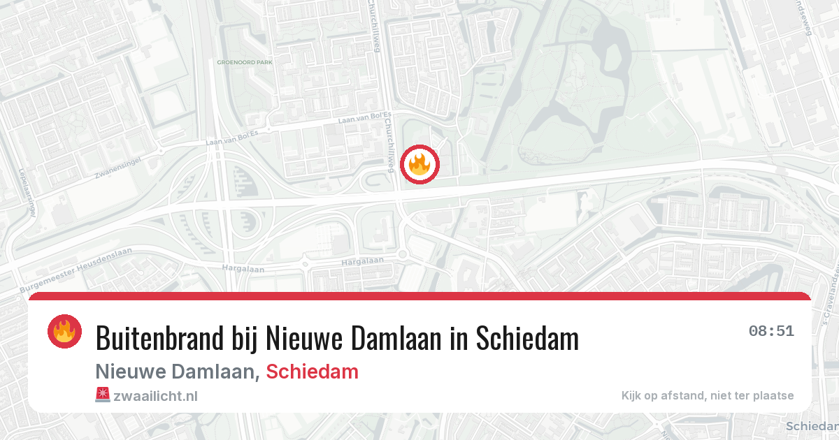 Buitenbrand bij Nieuwe Damlaan in Schiedam — 11 mei 2026