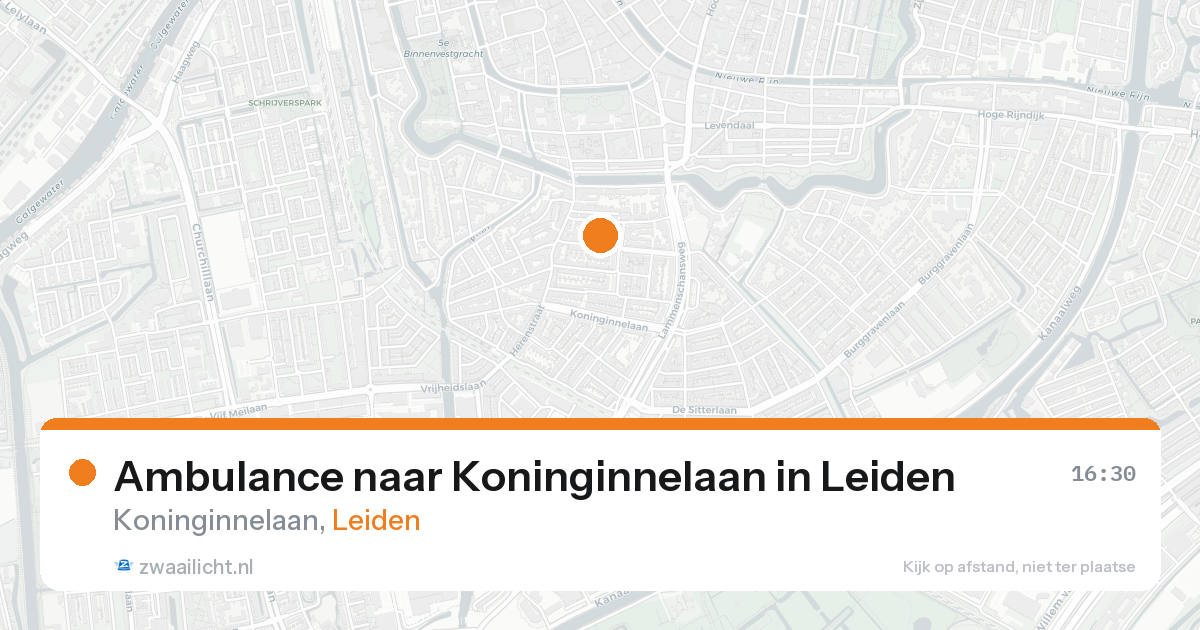 Ambulance naar Koninginnelaan in Leiden — 16 aug 2026