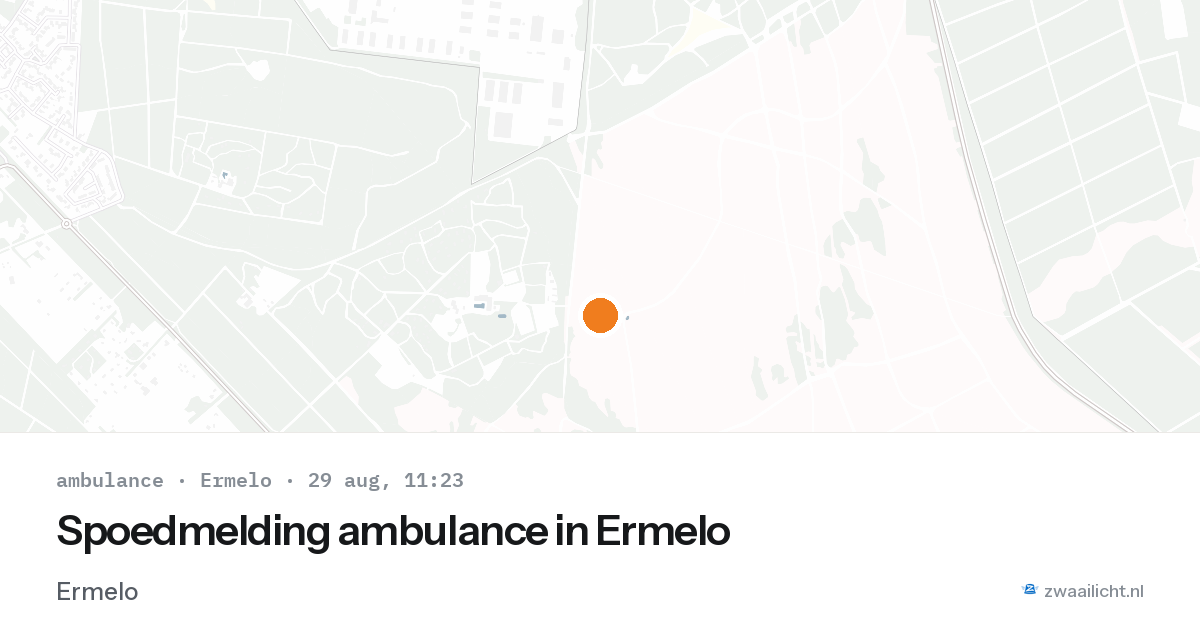 Spoedmelding ambulance in Ermelo — 29 aug 2026