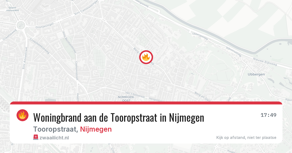 Woningbrand aan de Tooropstraat in Nijmegen — 29 apr 2026