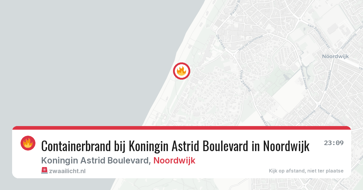 Containerbrand bij Koningin Astrid Boulevard in Noordwijk — 29 apr 2026