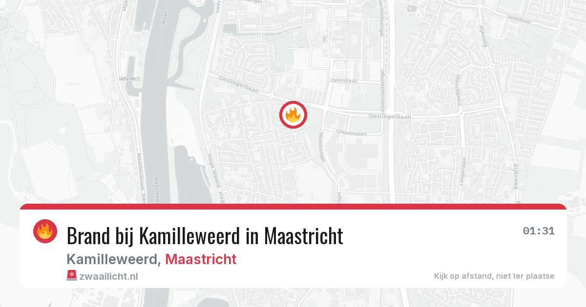 Brand bij Kamilleweerd in Maastricht — 4 jul 2026