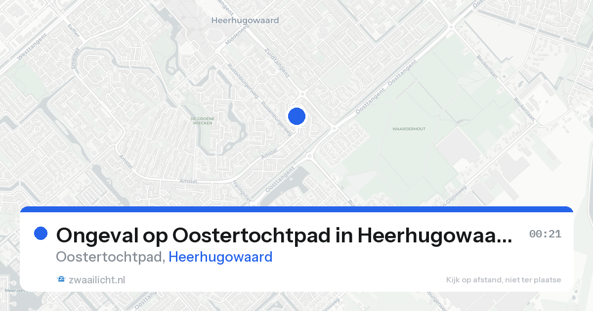 Ongeval op Oostertochtpad in Heerhugowaard — 15 aug 2026