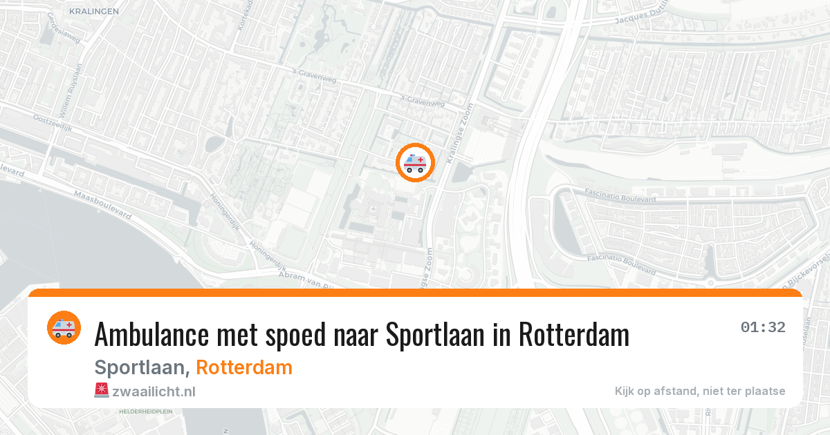 Ambulance met spoed naar Sportlaan in Rotterdam — 6 aug 2026