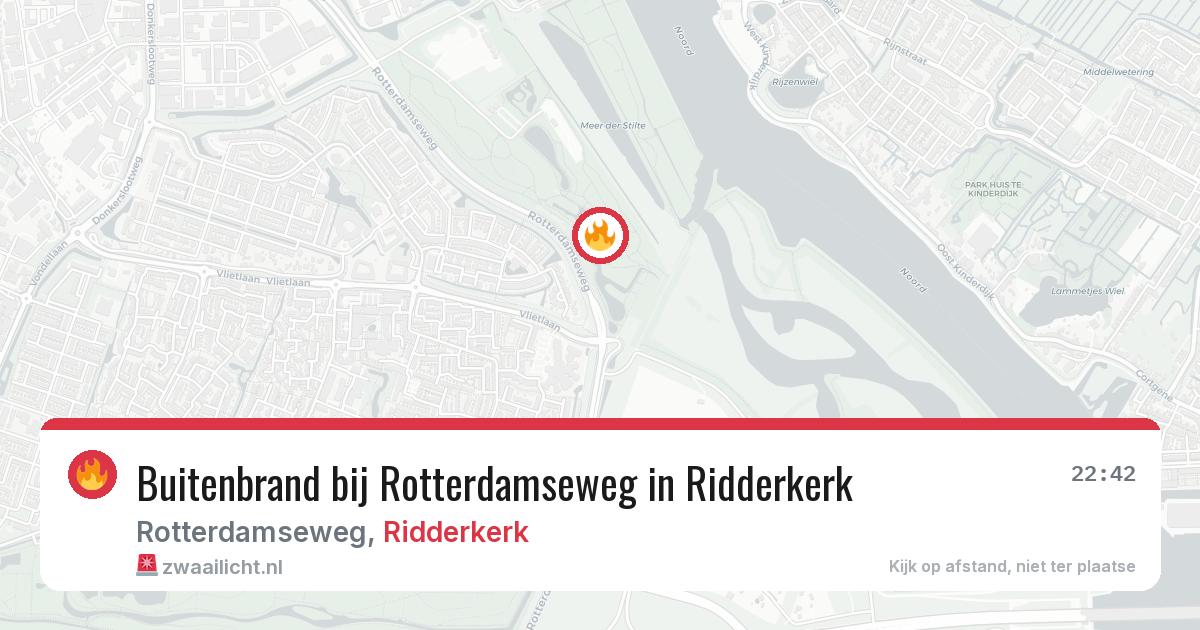 Buitenbrand bij Rotterdamseweg in Ridderkerk — 22 jun 2026