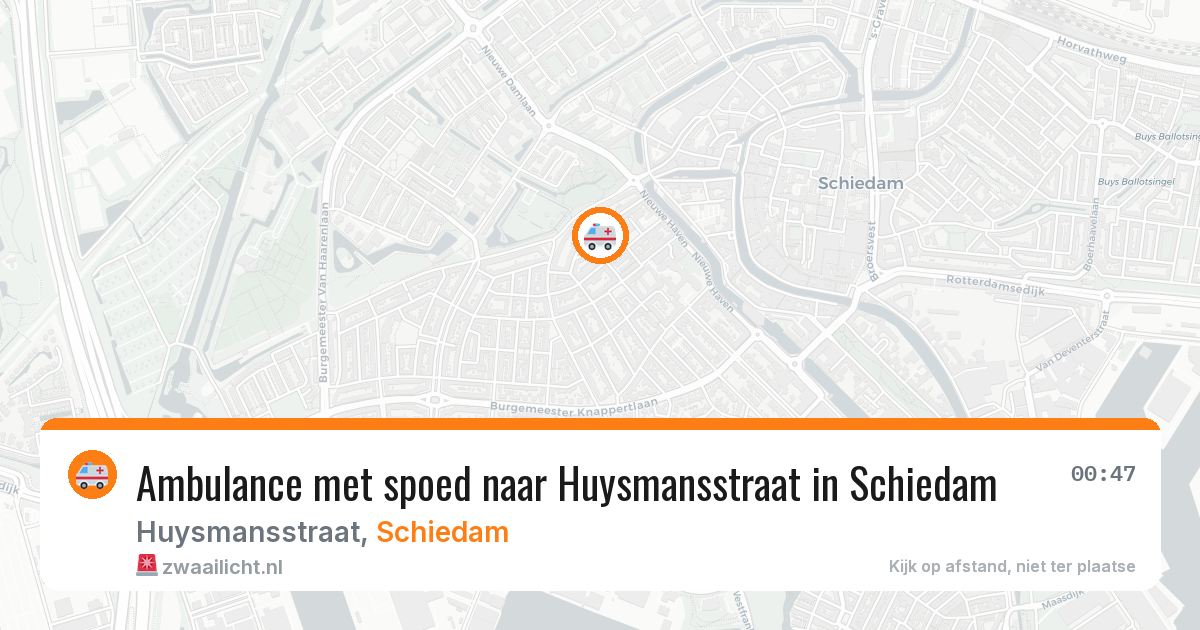 Ambulance met spoed naar Huysmansstraat in Schiedam — 19 jun 2026