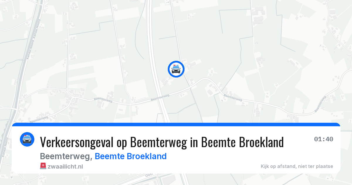 Verkeersongeval op Beemterweg in Beemte Broekland — 8 aug 2026