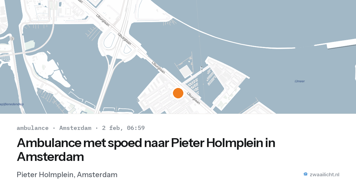 Ambulance met spoed naar Pieter Holmplein in Amsterdam — 2 feb 2026