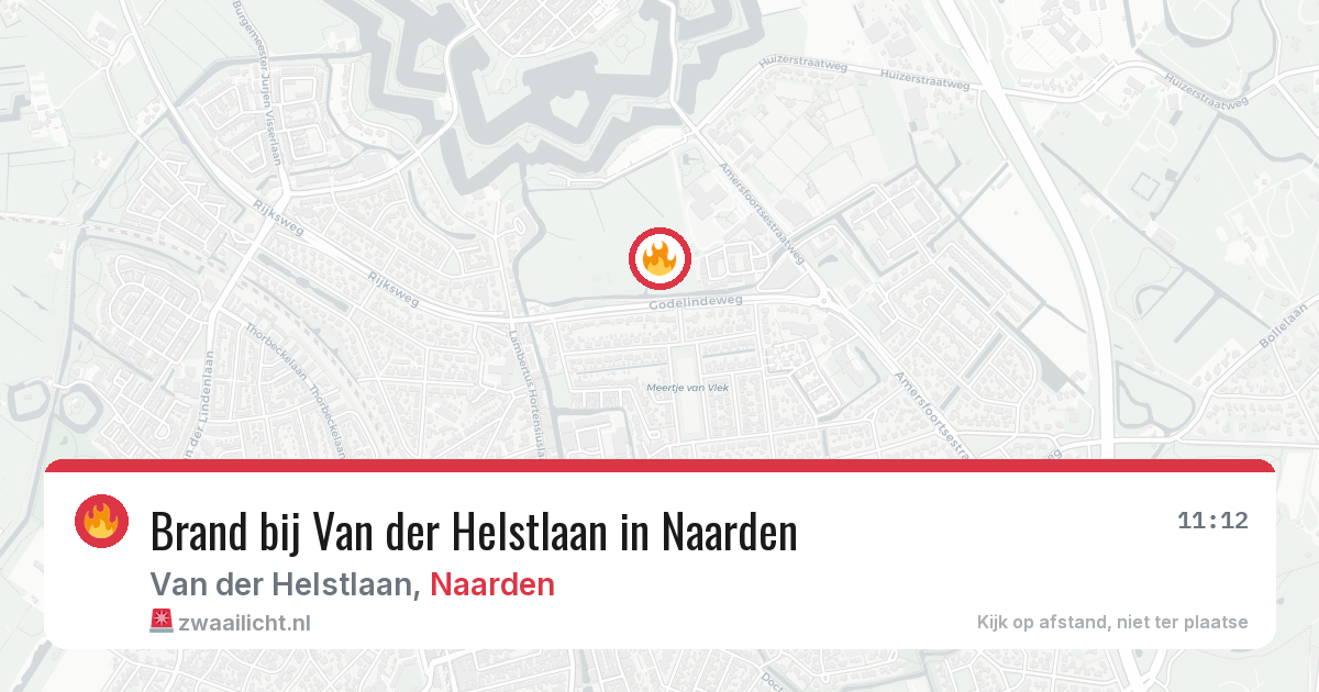 Brand bij Van der Helstlaan in Naarden — 14 jul 2026