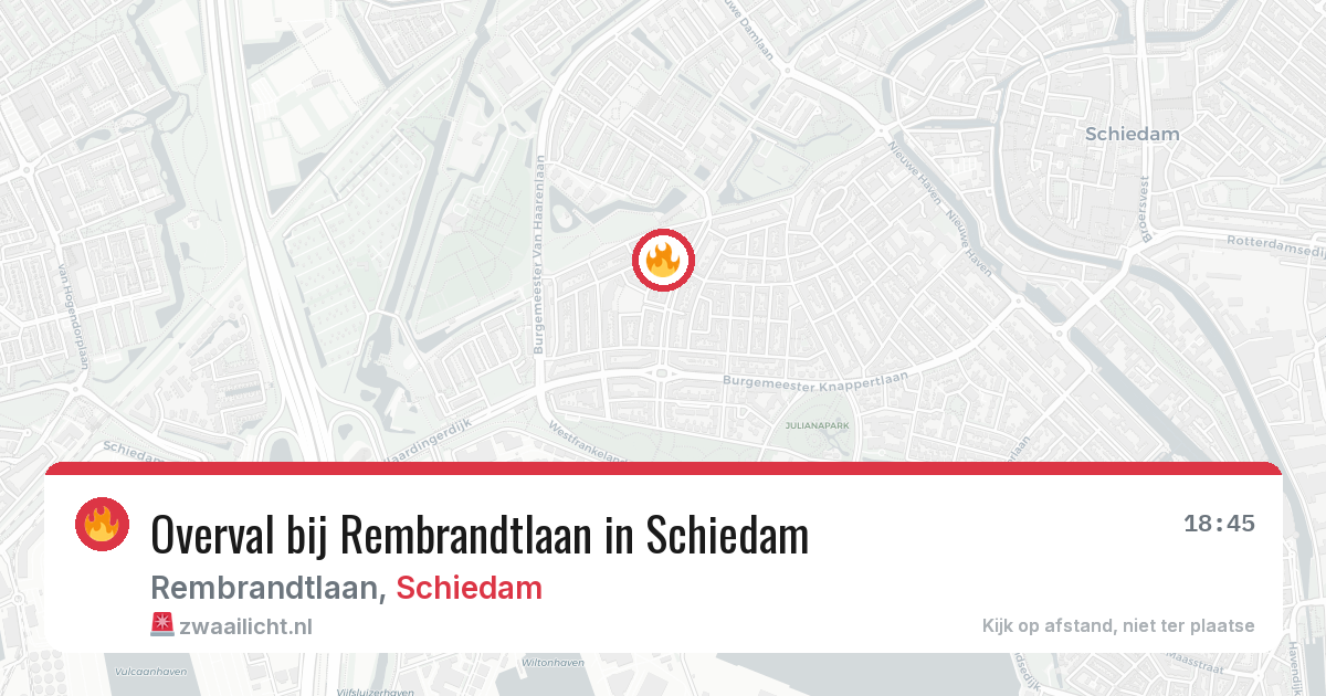 Overval bij Rembrandtlaan in Schiedam — 6 mei 2026