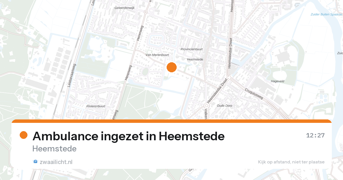 Ambulance ingezet in Heemstede — 27 aug 2026