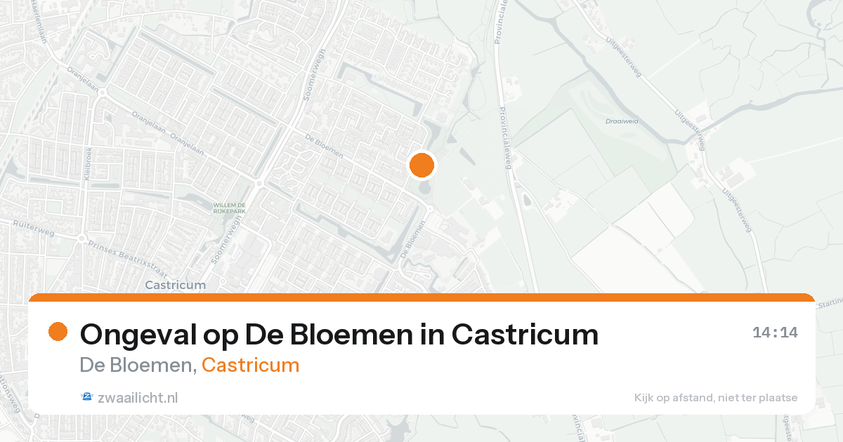 Ongeval op De Bloemen in Castricum — 19 aug 2026