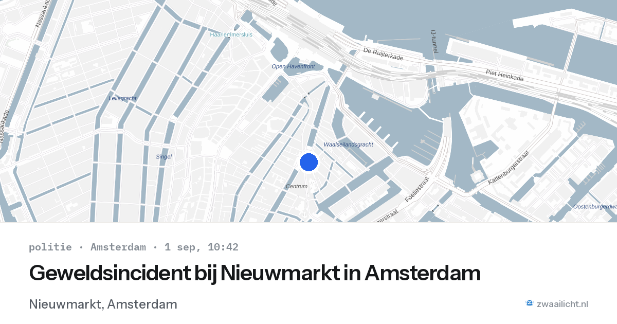 Geweldsincident bij Nieuwmarkt in Amsterdam — 1 sep 2026